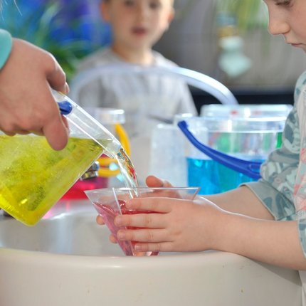 Kognitiv, Denken, Ding- Kindergarten, Wasser, Experimente